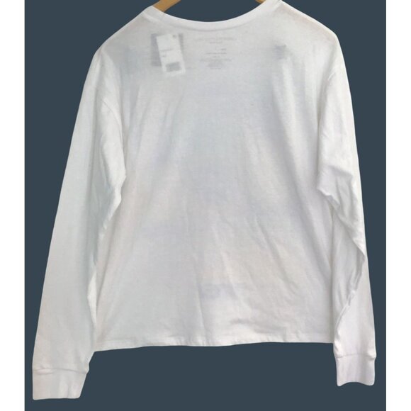 GRAYSON/THREADS-WOMEN WHITE CREW NECK LONG SLEEVE GRAPHIC CROP TOP SIZE LARGE - Picture 2 of 6